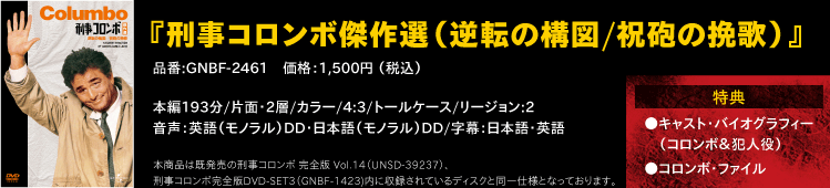 『刑事コロンボ傑作選（構想の死角/指輪の爪あと）』 